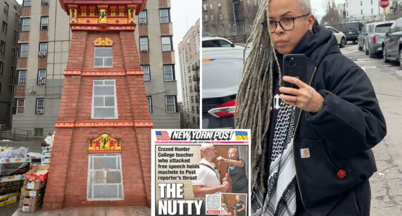 Nutty professor who held machete to Post reporterâs neck rambles in defense of her $407K taxpayer-funded art installation